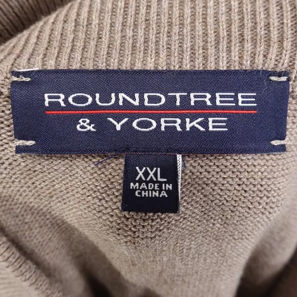 Roundtree & Yorke Sweater Mens 2XL Quarter Zip Pullover Lightweight Knit Casual - Picture 7 of 10